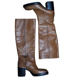 Zara Tan Over the Knee Boots